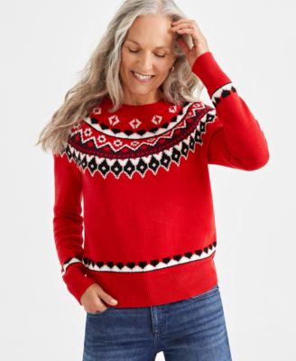 Style & Co - Petite Fair Isle Flow Pullover Sweater,