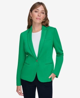 Tommy Hilfiger - Women's Scuba Peak-Lapel Long-Sleeve Blazer