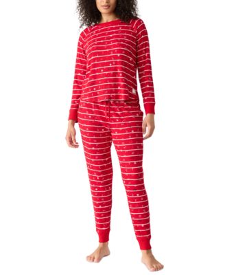 GAP - Women's Ribbed Snowflake-Print Jogger Pajama Set