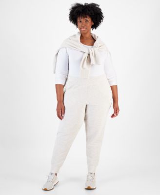 ID Ideology - Plus Size Ottoman Jogger Pants, Created for Macy's