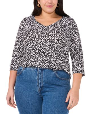 Vince Camuto - Plus Size 3/4-Sleeve V-Neck Top