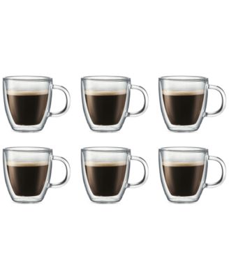Bodum - Bistro 10-Oz. Double-Wall Glass Mug, Set of 6
