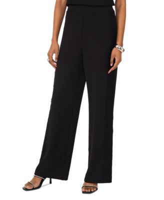 Vince Camuto - Women's Solid-Color Lace-Trim Pull-On Pants