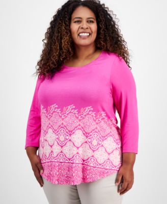 JM Collection - Plus Size Winding Elegance Top