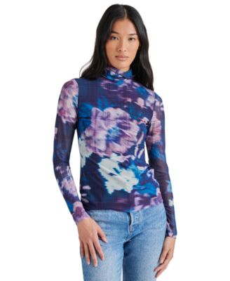 Steve Madden - Women's Fiona Mesh Turtleneck Top