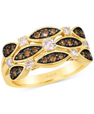 Le Vian - Nude Diamond & Chocolate Diamond Triple Row Openwork Statement Ring (3/4 ct. t.w.) in 14k Gold