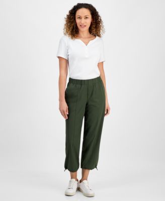Style & Co - Women's Techy Pull-On Drawstring-Cuff Ankle Pants