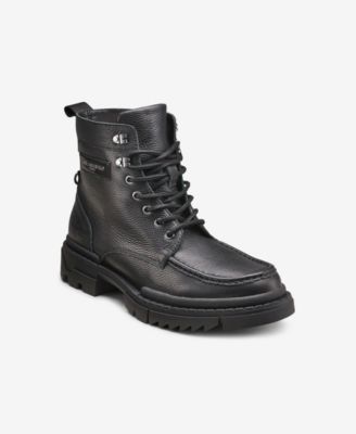 KARL LAGERFELD PARIS - Men's Pebble Grained Leather Apron Toe Work Boot