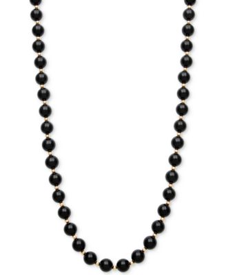 Macy's - Onyx Bead Necklace (8mm) in 10k Gold