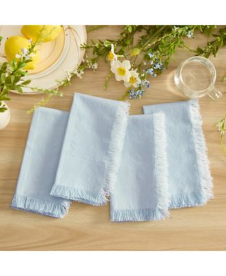 Elrene - Chambray Solid Color Fabric Napkin, Set of 4
