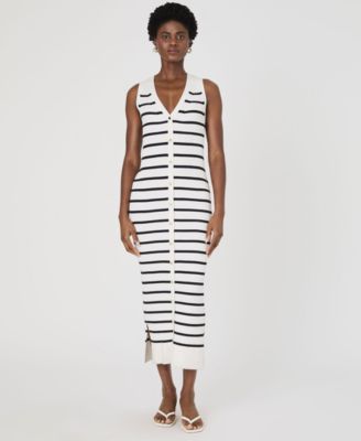 French Connection - Women's Nadina Striped Sleeveless Rib-Knit Dress
