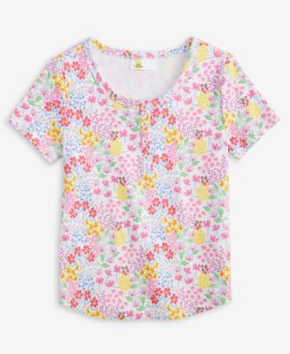Epic Threads - Toddler Girls Floral-Print Henley Top
