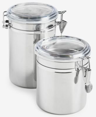 Arch Studio - Stainless Steel Clamp-Lid Canisters, Set of 2