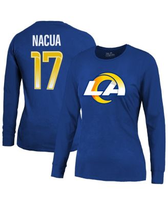 Majestic - Women's Puka Nacua Royal Los Angeles Rams Player Name Number Long Sleeve T-Shirt