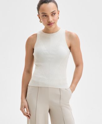 I.N.C. International Concepts - Petite Ribbed Sweater Tank Top