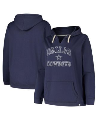 '47 Brand - Women's Navy Dallas Cowboys Plus Size Clarity Kennedy Pullover Hoodie