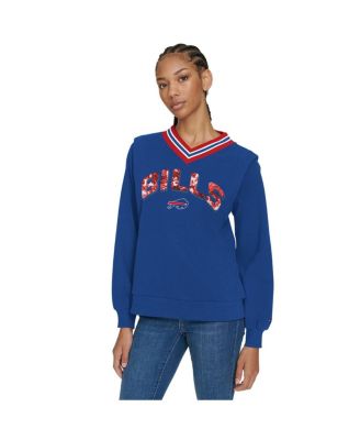 Tommy Hilfiger - Women's Royal Buffalo Bills Alice V-Neck Pullover Sweatshirt