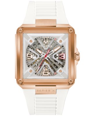 Bulova - Limited Edition Men's Series X SE Automatic White HNBR Rubber Strap Watch 39mm