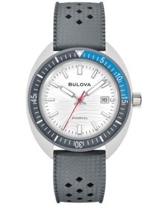 Bulova - Men's Classic Gray HNBR Rubber Strap Watch 41mm