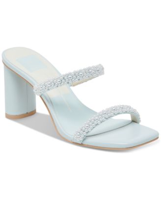 Dolce Vita - Women's Nolah Pearl Beaded Double-Band Block-Heel Dress Sandals