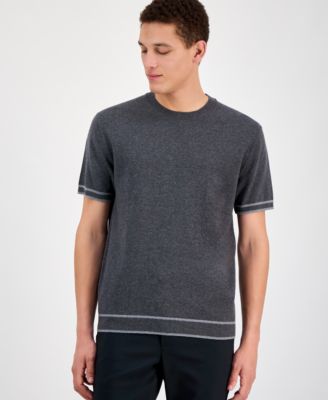 Alfani - Men's Refined Short Sleeve Textured Sweater