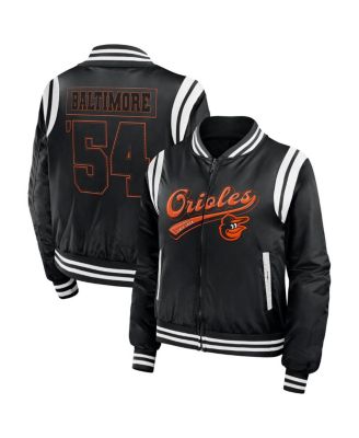 WEAR by Erin Andrews - Women's Black Baltimore Orioles Football Bomber Jacket
