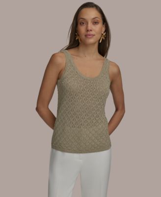 Donna Karan New York - Women's Metallic Sweater Knit Tank Top