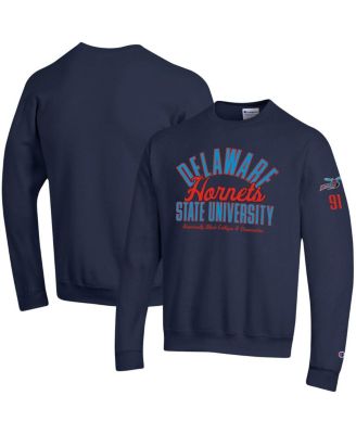 Champion - Men's Navy Delaware State Hornets 2-Hit Powerblend Pullover Sweatshirt