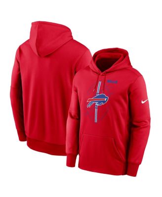 Nike - Men's Red Buffalo Bills Performance Fleece Pullover Hoodie