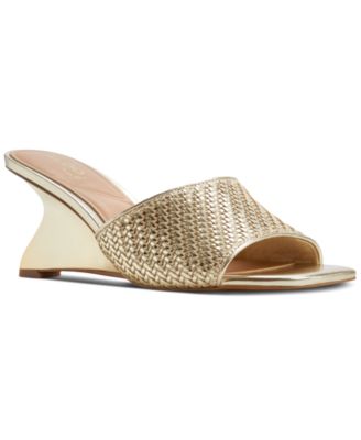ALDO - Women's Fiala Square-Toe Sculpted Wedge Sandals