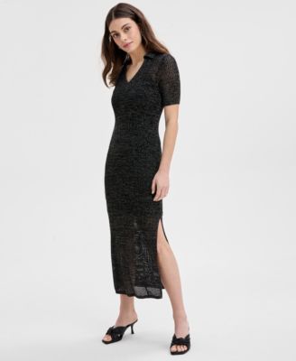 I.N.C. International Concepts - Women's Pointelle Collared Sweater Dress