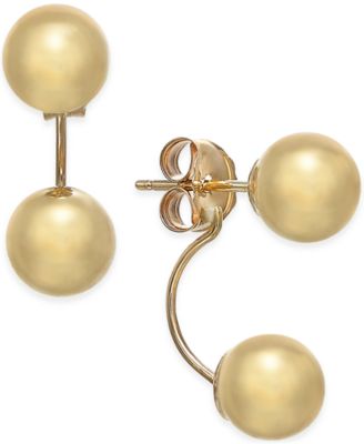 Macy's - Double-Ball Drop Earrings in 10k Gold