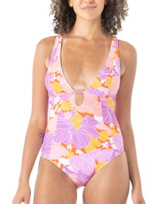 Roxy - Juniors' Bell Bottom Blooms One-Piece Swimsuit