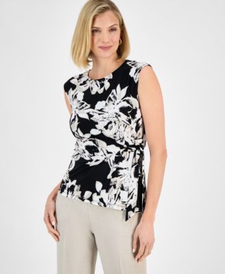 Kasper - Women's Sleeveless Floral-Print Top, Regular & Petite