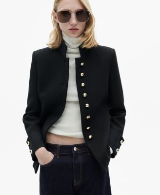 MANGO - Women's Mandarin Collar And Jewel Buttons Jacket