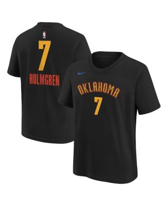 Nike - Big Boys and Girls Chet Holmgren Black Oklahoma City Thunder 2024/25 City Edition Name Number T-shirt
