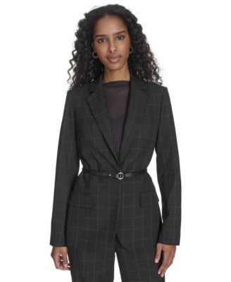 Calvin Klein - Petite Collarless Open-Front Jacket
