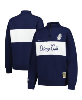 Mitchell & Ness - Women's Navy Chicago Cubs Quarter-Zip Pullover Top