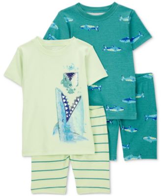 Carter's - Toddler Boys 4-Pc. Shark-Print Cotton Pajamas Set