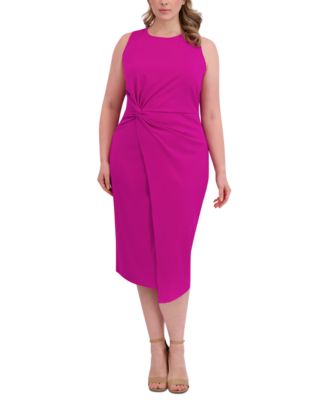 Siena - Plus Size Side-Knot Midi Dress