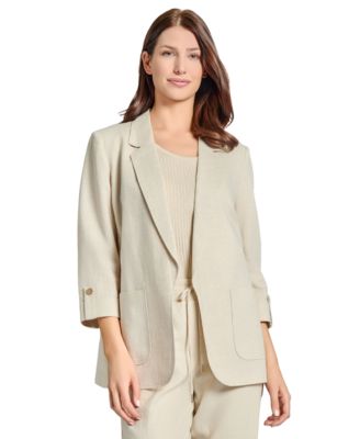 Jones New York - Petite 3/4-Sleeve Open-Front Blazer