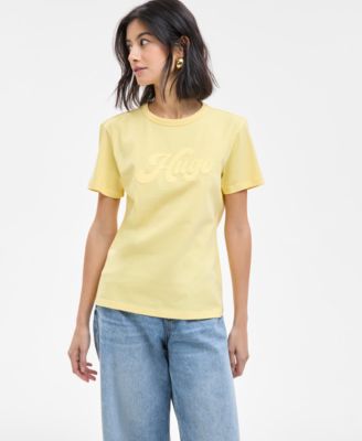 HUGO - Women's Cotton Short-Sleeve Crewneck Logo Tee