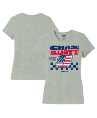 Hendrick Motorsports Team Collection - Women's Heather Gray Chase Elliott Name Number Scoop Neck T-Shirt