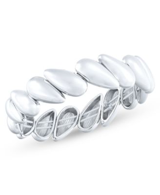 On 34th - Puffy Silver-Tone Teardrop Stretch Bracelet