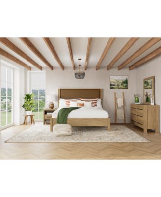 Furniture - Davie 3-Pc. Queen Set (Leather Bed, Dresser & 1-Drawer Nightstand)