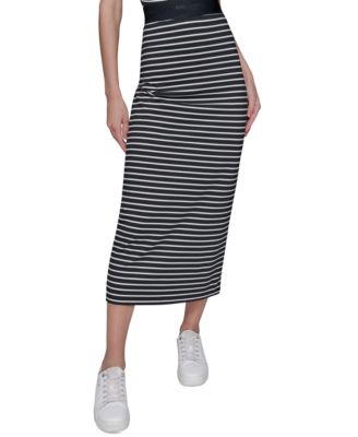 KARL LAGERFELD PARIS - Women's Striped Midi Skirt
