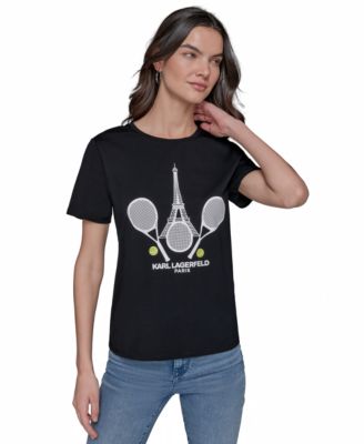 KARL LAGERFELD PARIS - Women's Paris Tennis Graphic T-Shirt