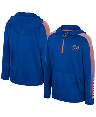Colosseum - Big Boys and Girls Royal Florida Gators Lumen Long Sleeve Quarter-Zip Hooded Windshirt