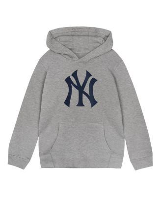 Outerstuff - Toddler Heather Gray New York Yankees Primary Logo Fleece Pullover Hoodie