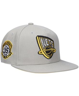 Mitchell & Ness - Men's Gray New Jersey Nets Hardwood Classics 35th Anniversary Sunny Gray Fitted Hat